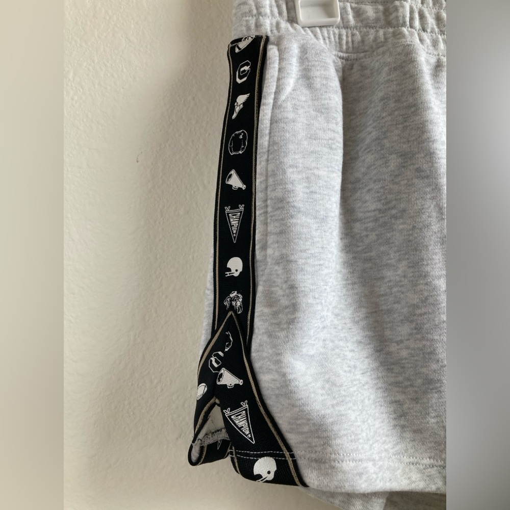 Champion Women’s Football Print Athletic Shorts Size M Gray NWT - Picture 3 of 10